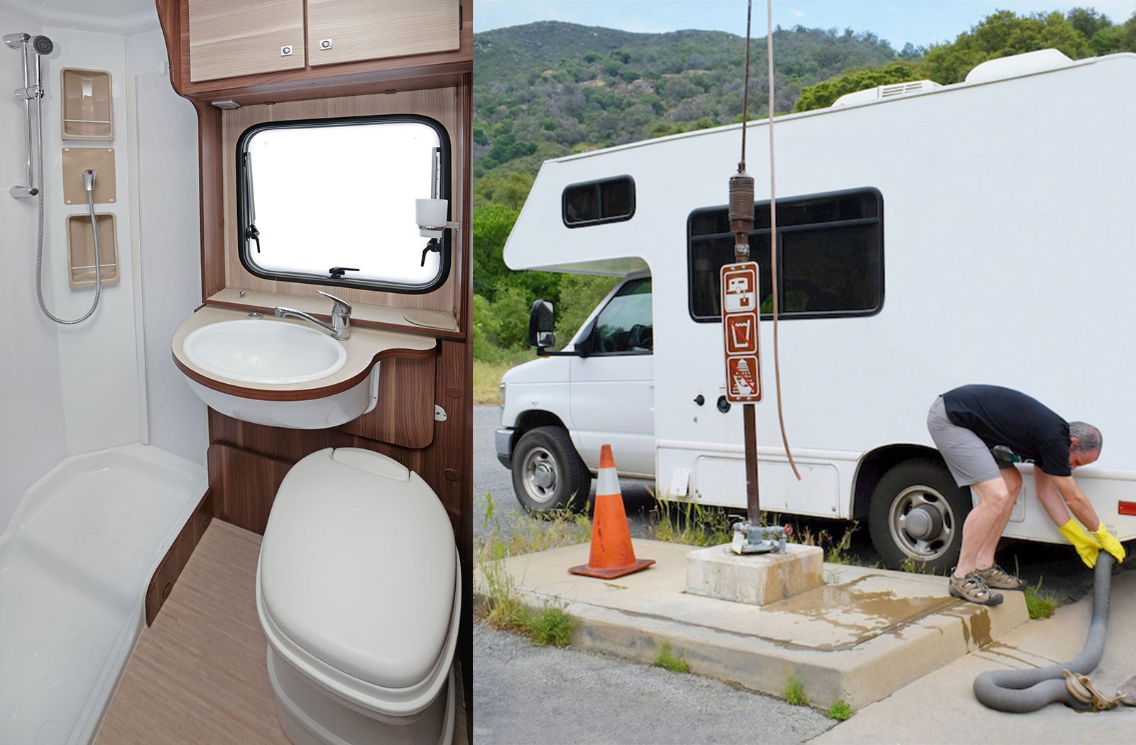 Portable RV/camper toilet and holding tank setup in Middletown, Delaware